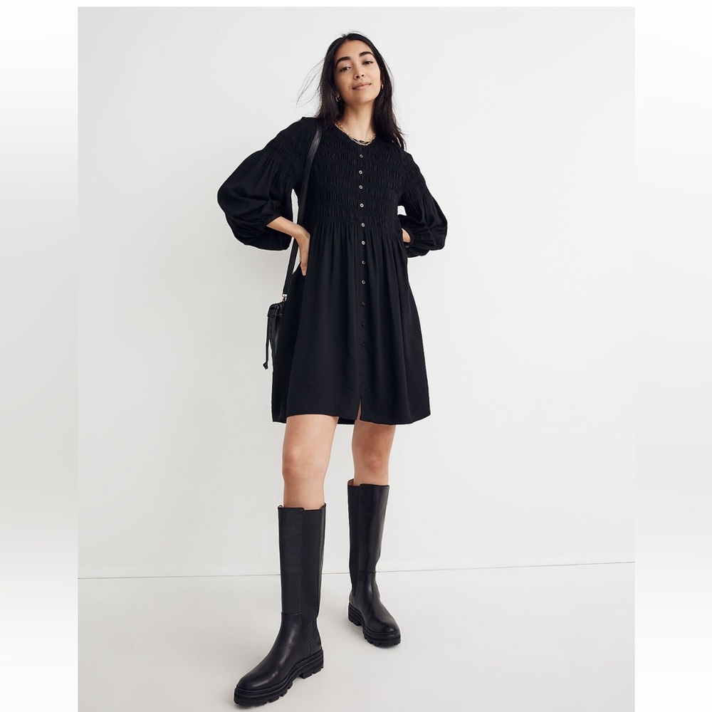 Madewell Button-Front Mini Dress (Style NH102)